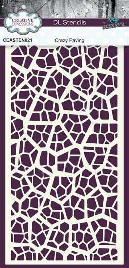 Creative Expressions Dl Stencil 4"X8" By Andy Skinner-Crazy Paving
